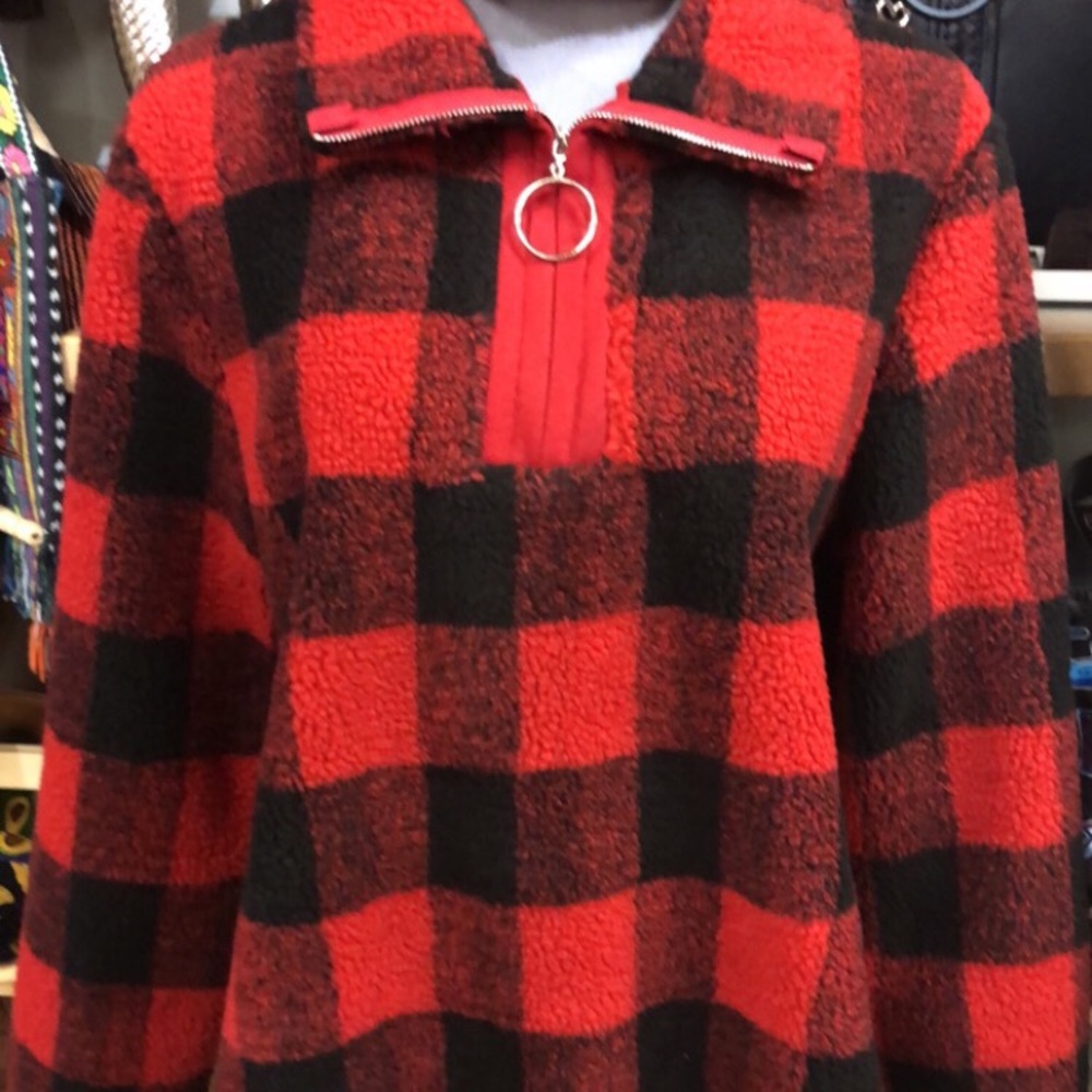 Red checkered sweater